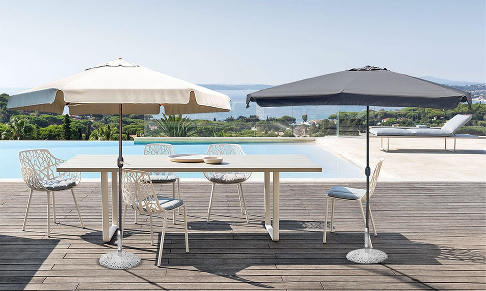 Ombrellone tondo Solara con palo centrale a 6 stecche