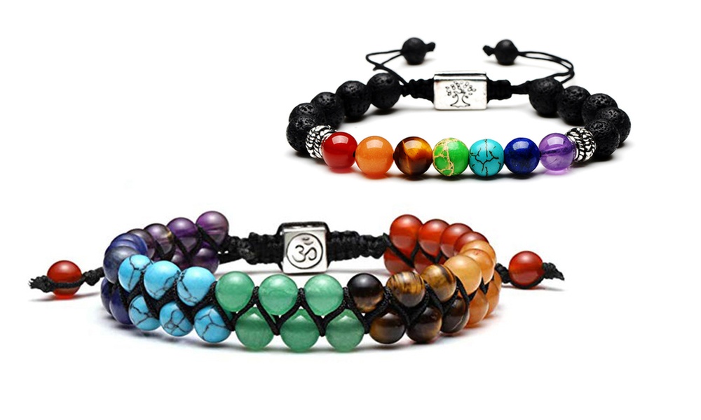 1x oder 2x Armband mit Chakra-Steinen
