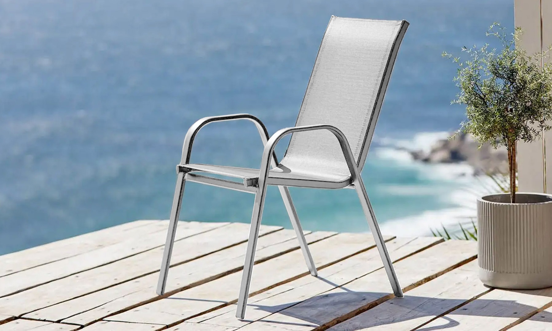 Set 4 Sedie Da Giardino Impilabili