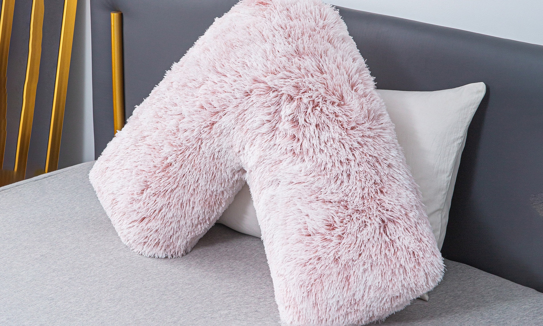 Soft and Fluffy V-Shape Fleece Pillow in choice of colours
