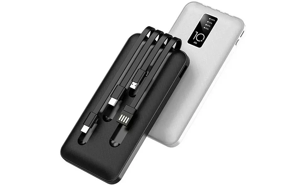 Powerbank 20000 mAh mit 4 Ladekabeln
