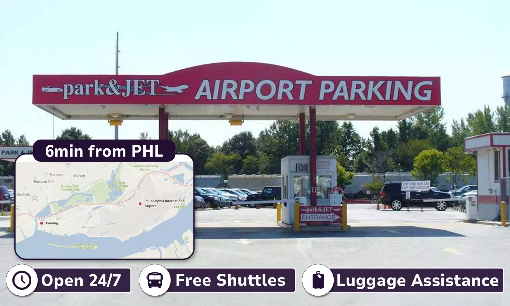 3, 5, 7, or 10 Days Airport Parking Near PHL - Up To 48% Off