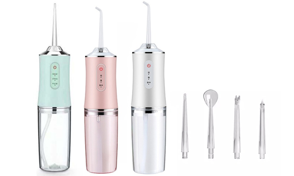 Electric Water-Resistant Cordless Water Flosser with Four Nozzles