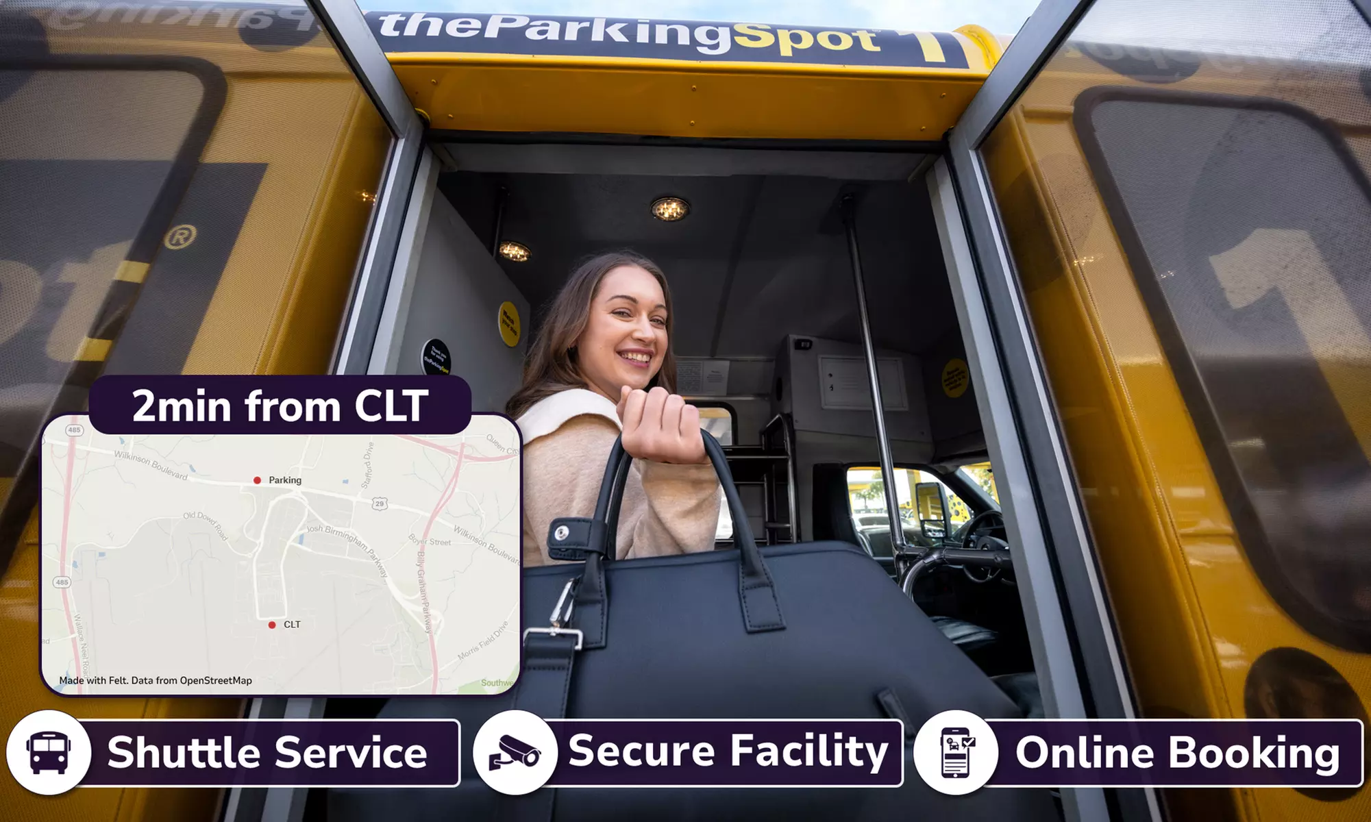 3, 5, or 7 days of hassle-free parking at The Parking Spot (CLT)
