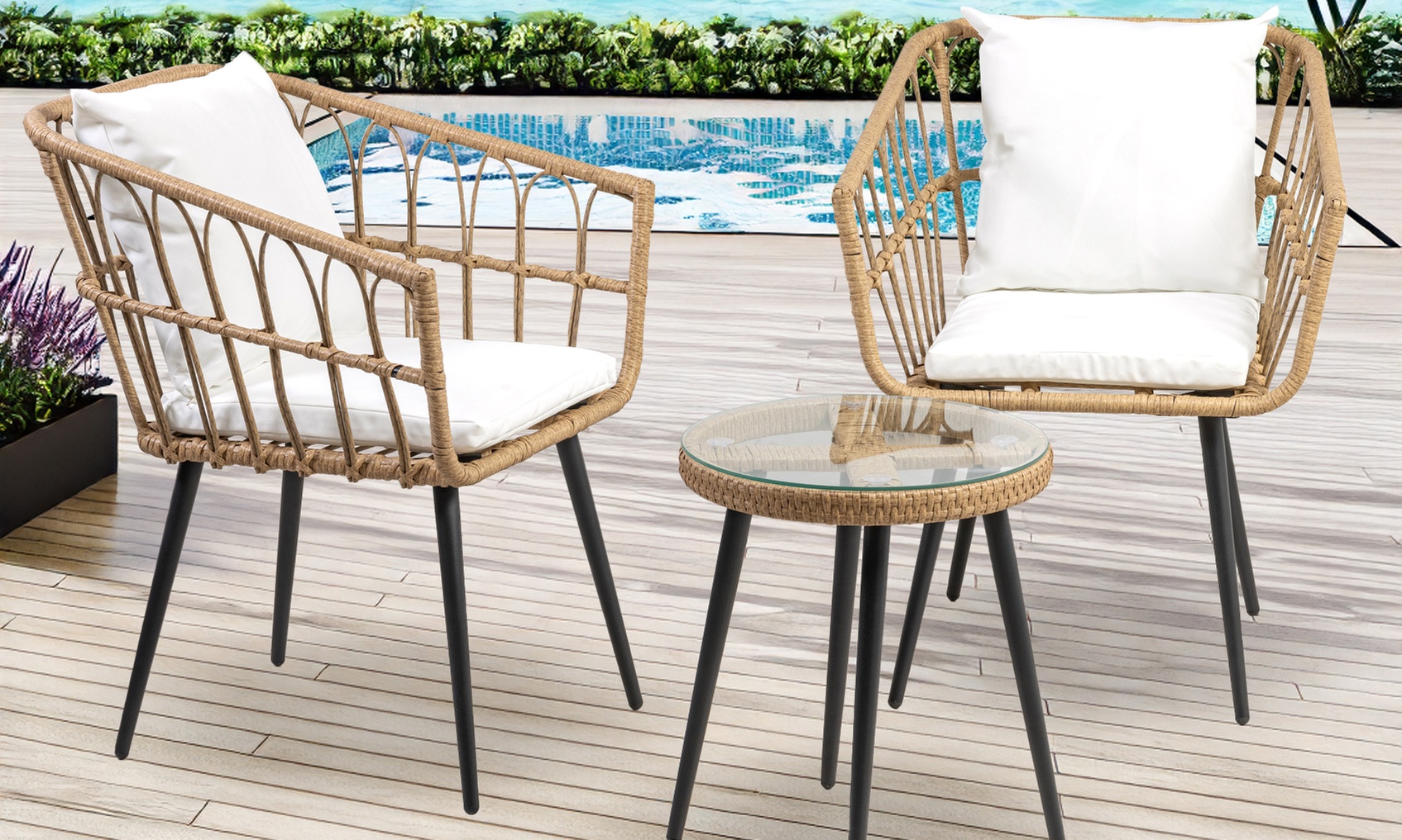 Salottino Garden con 2 poltrone e un tavolino