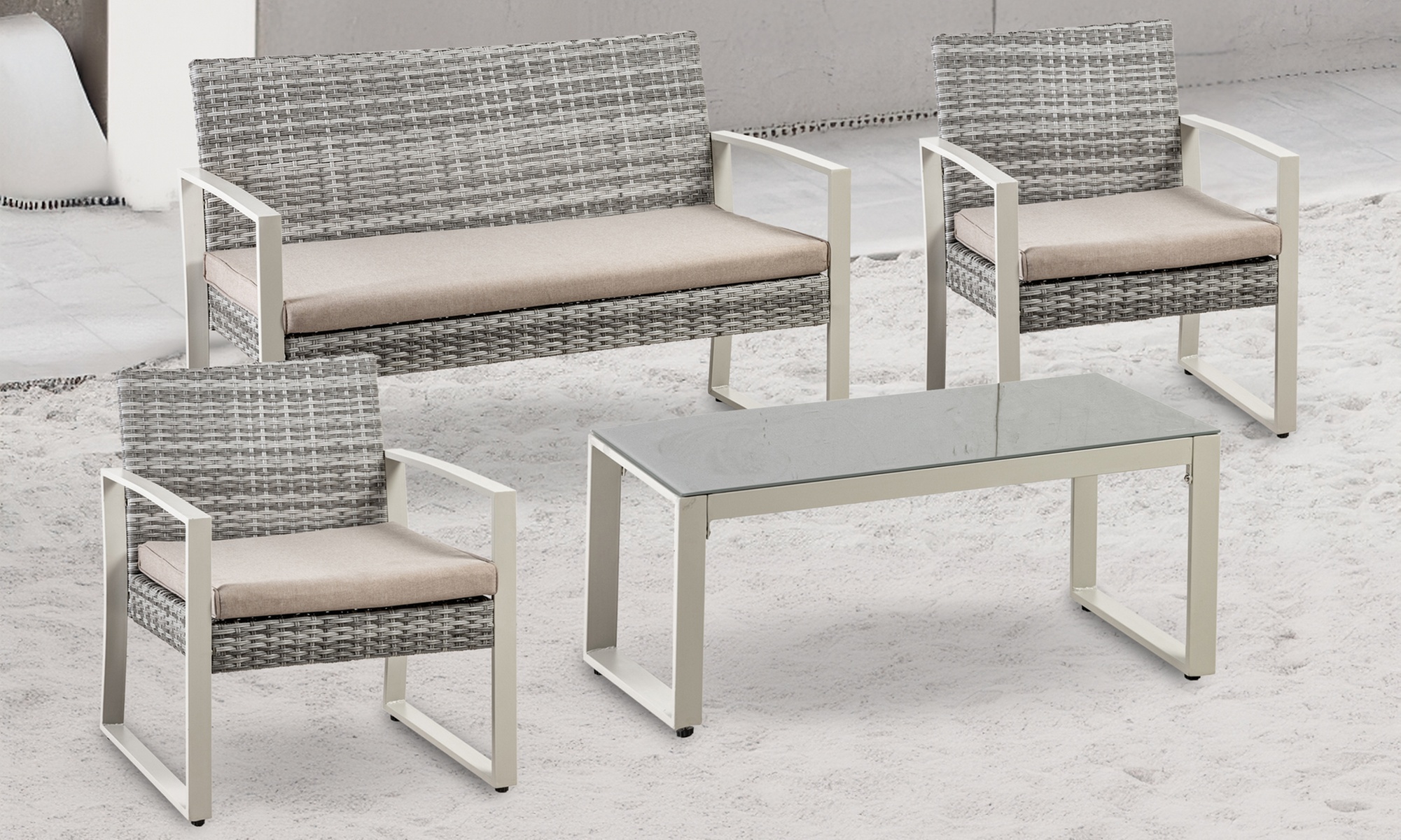 Salotto da giardino 4 pezzi