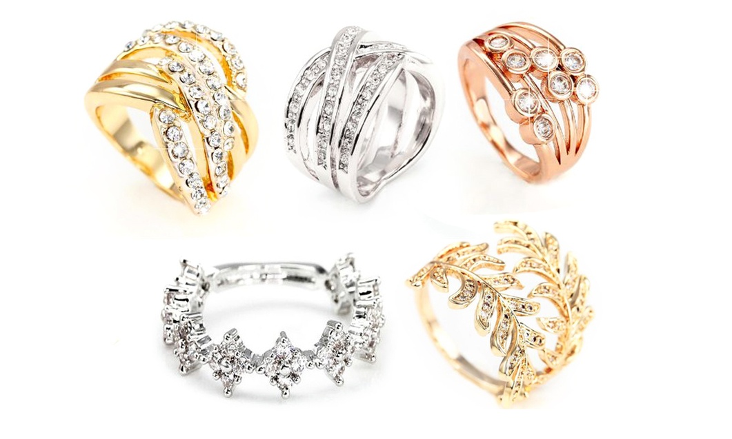 Bagues en cristaux Swarovski ® ornés d'un placage en or 18k