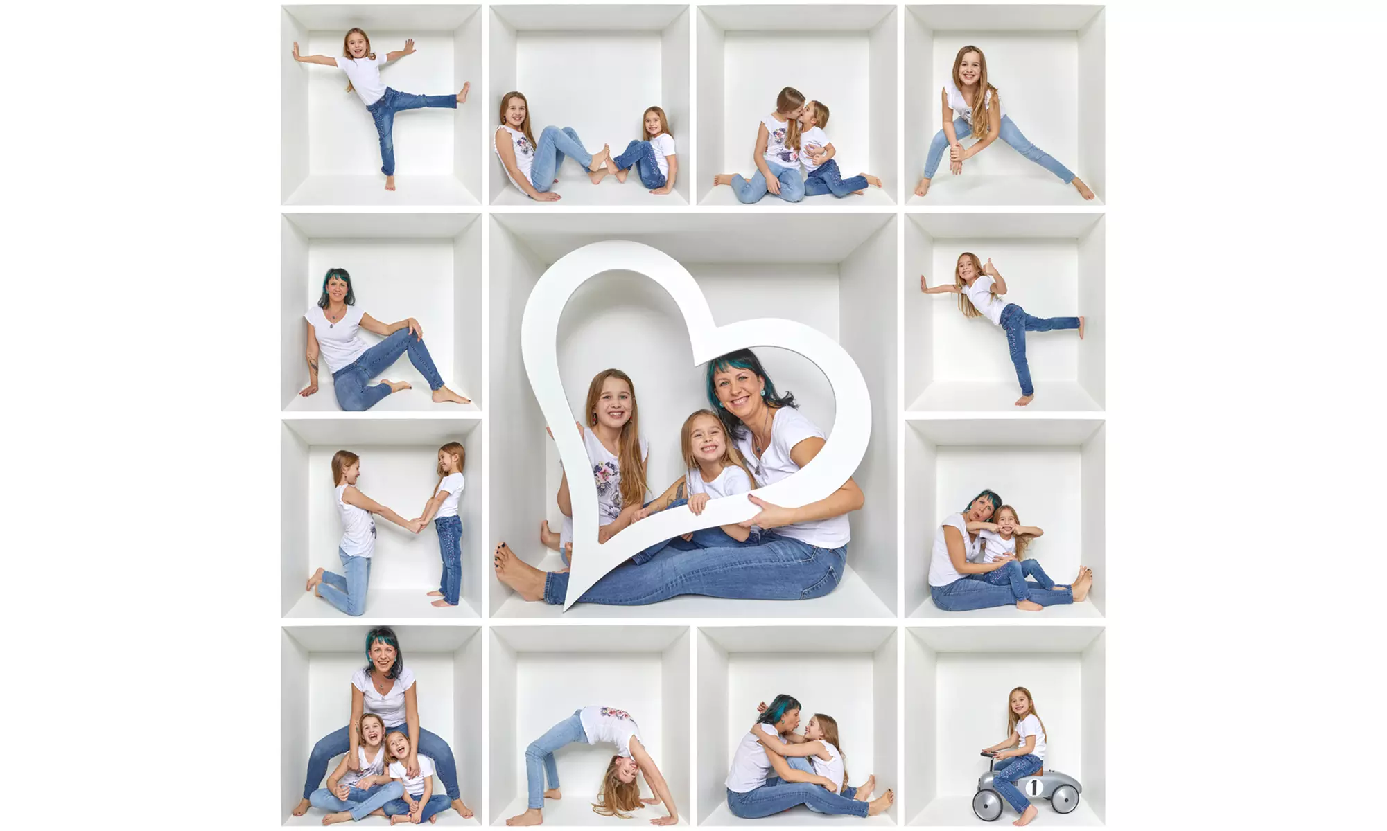 Fotoshooting in Kasten-Collage