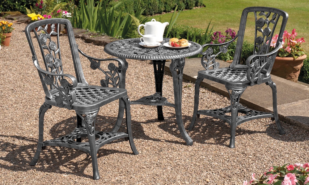 Three-Piece Rose Bistro Set – Elegant Outdoor Furniture in 3 Colour Options