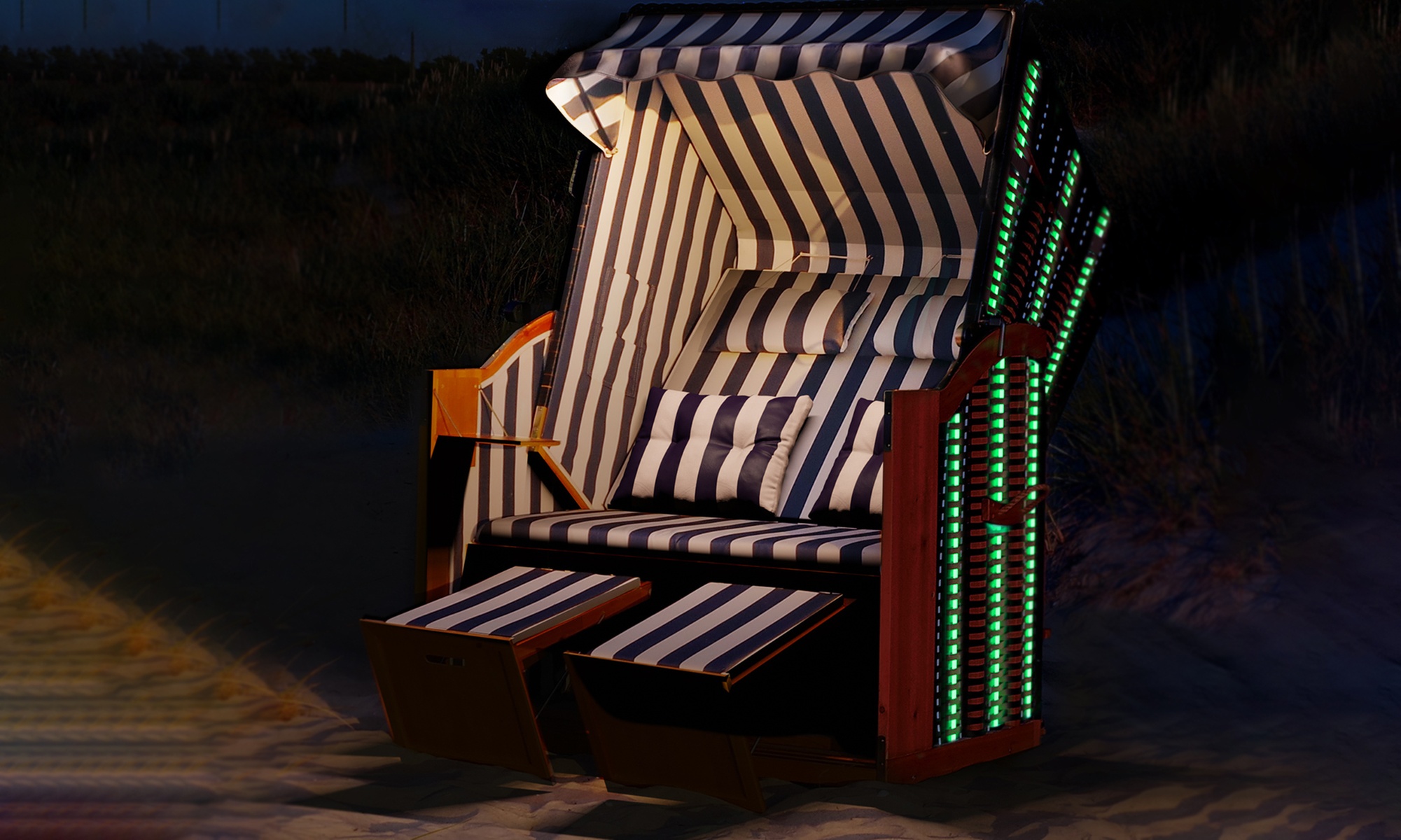 Swing & Harmonie XXL Strandkorb mit RGB-Beleuchtung