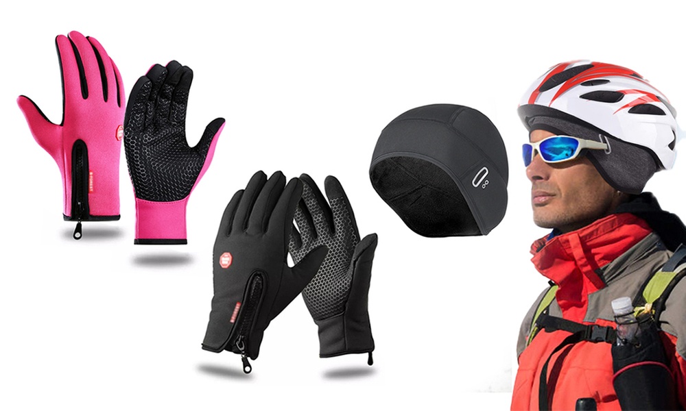 1x oder 2x Softshell-Handschuhe oder 1x Fahrradhelm-Mütze