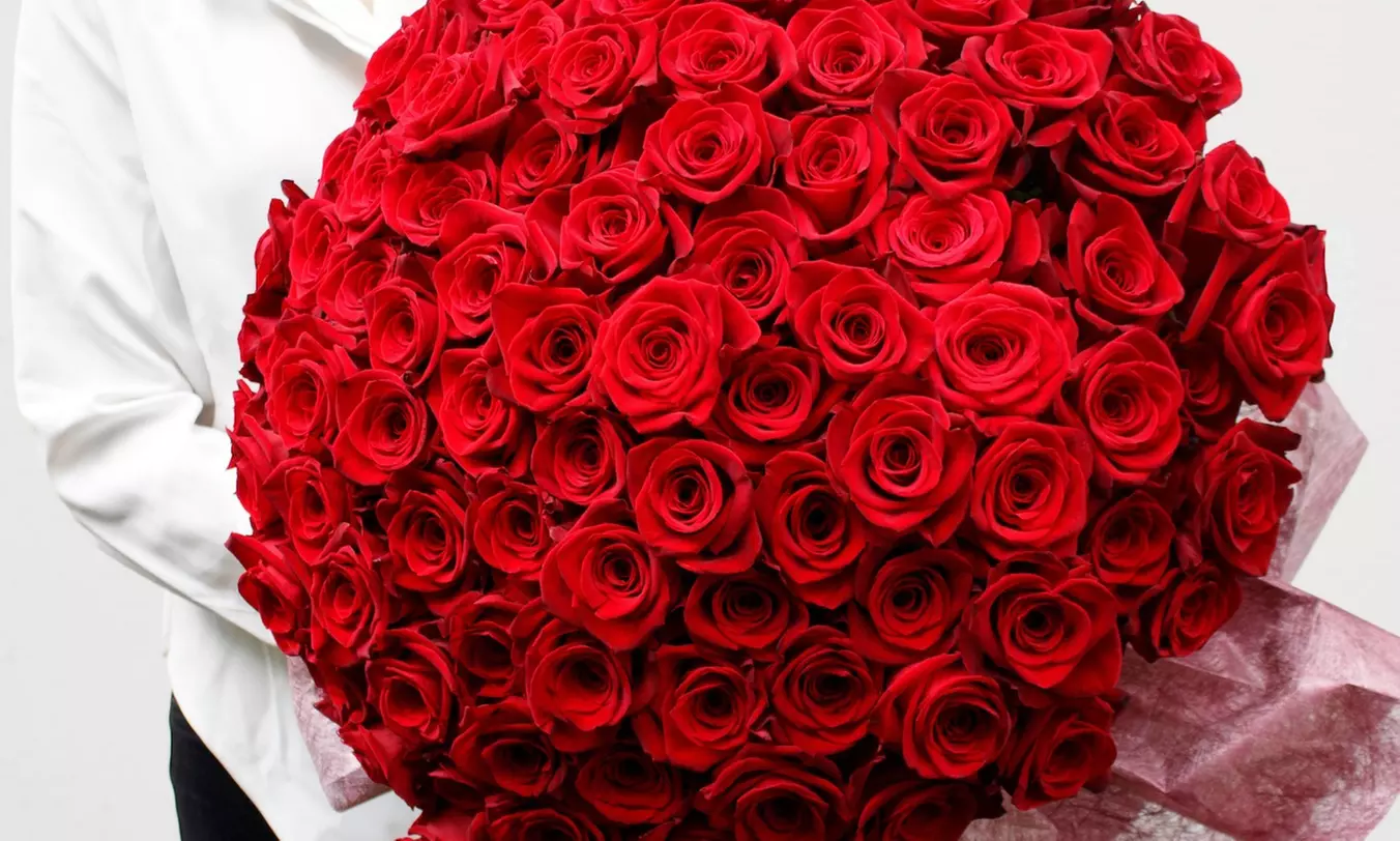 24, 36, 48, or 96 Luxury Long Stem Rose Bouquet (Red Roses or Choice of Color) from Rose Farmers (Up to 70% Off) - Second Medium