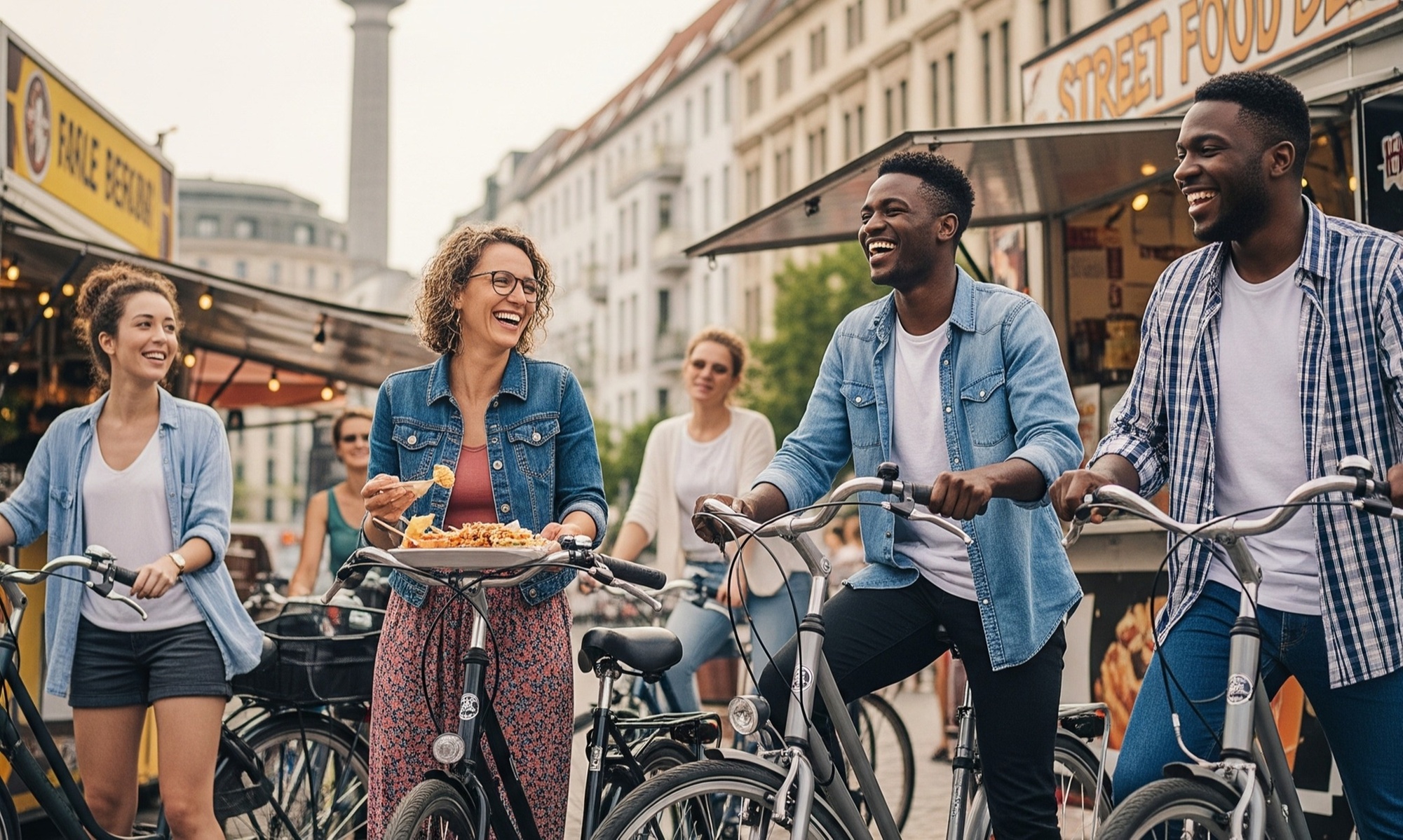 Berlin Street Food Bike Tour oder E-Bike-Tour mit Biergarten-Stop