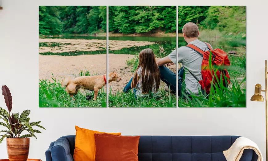 Personalised Three-Panel Canvas Wall Display