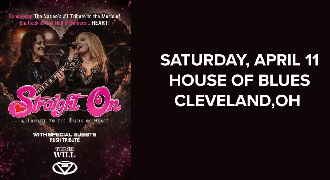 Straight On - Heart Tribute Band on April 11 at 7 PM