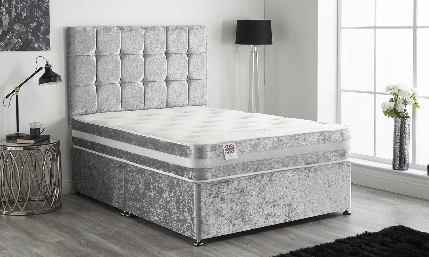 Crushed Velvet Divan Bed