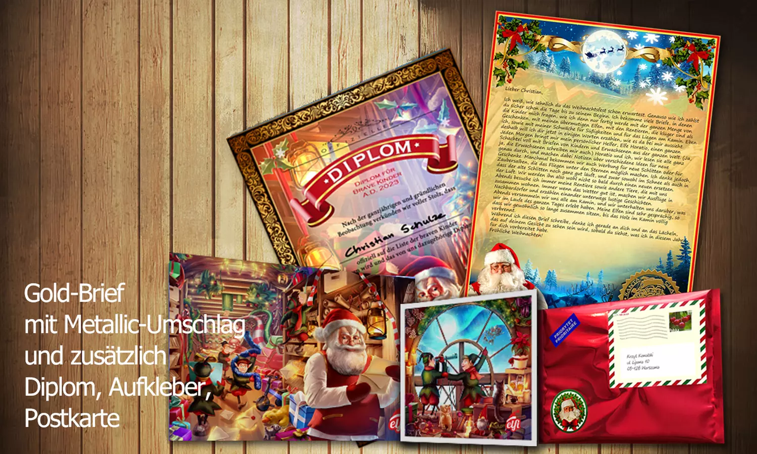 Gutschein für personalisierbare Videos oder Briefe vom Weihnachtsmann