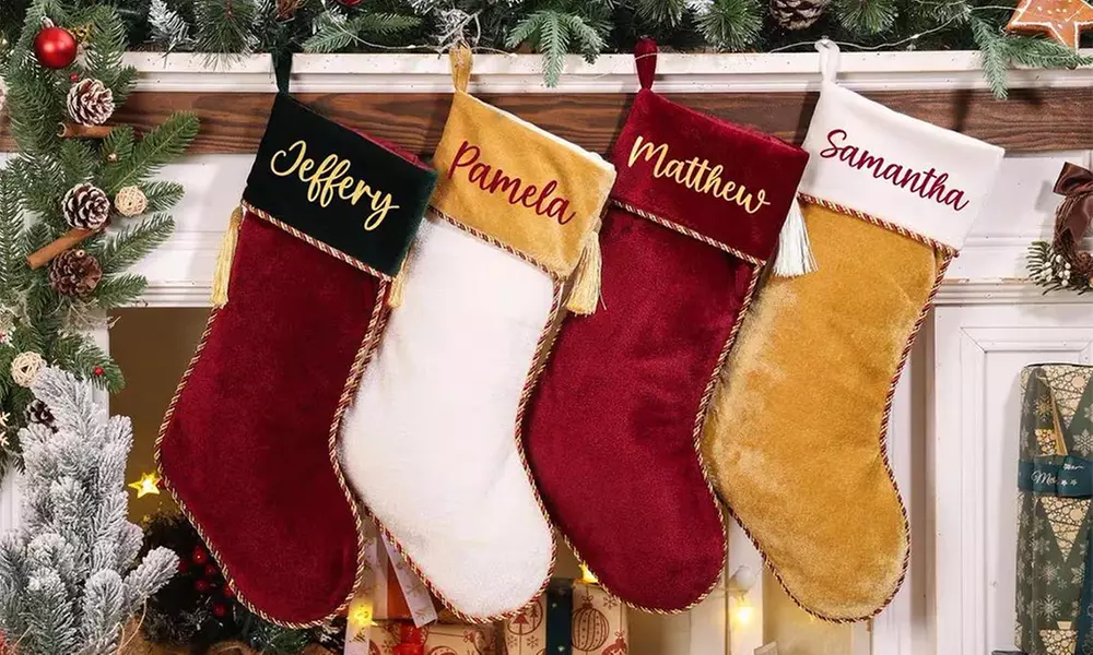 Personalisierbare weihnachtliche Socken, Strümpfe, Beutel oder Kissen