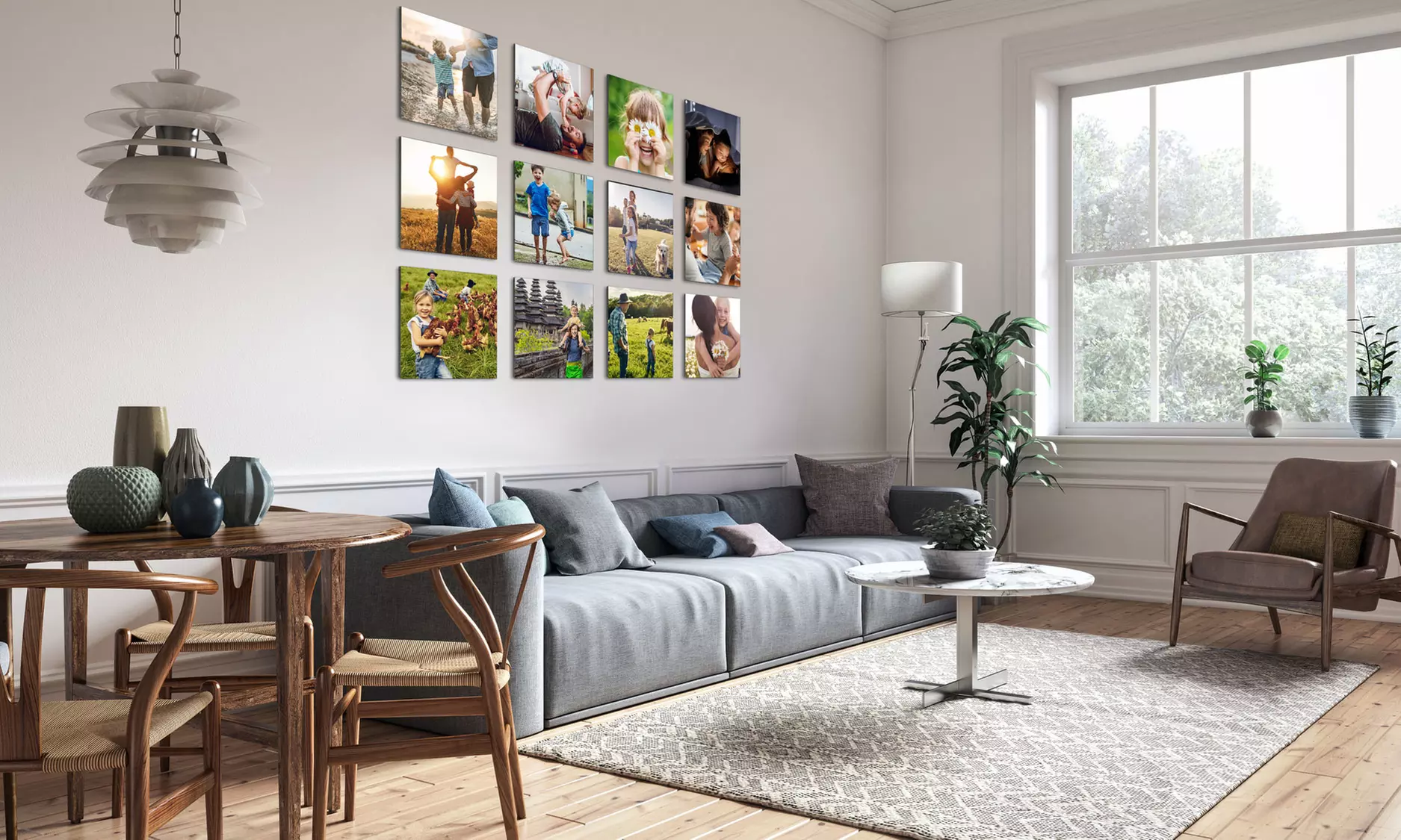 1, 3, 4, 5, 6, 9, 12, or 15 x Personalised Photo Tiles 20x20cm