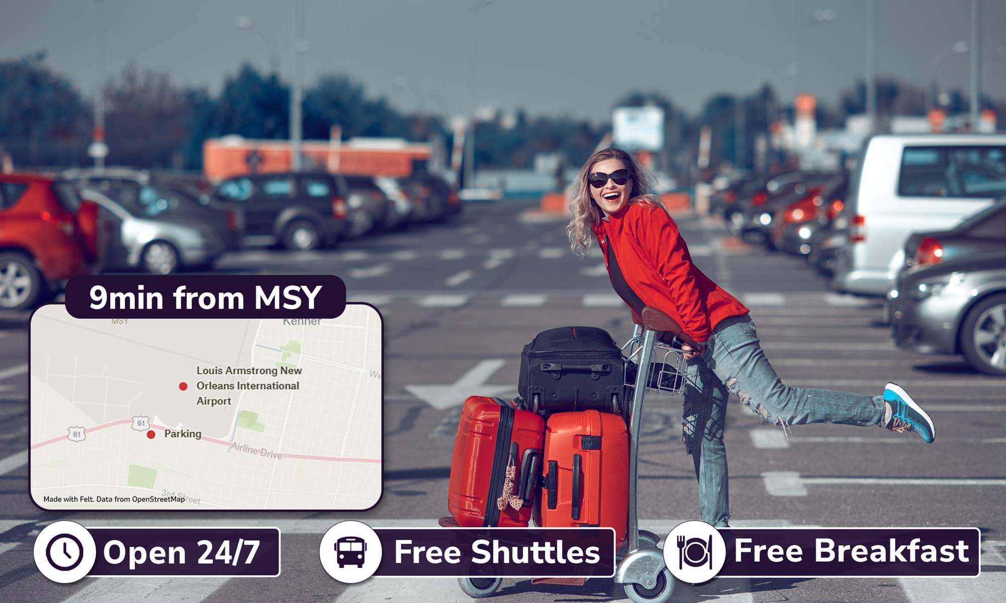 Save Up to 21% on 3-14 Days of Airport Parking (MSY)