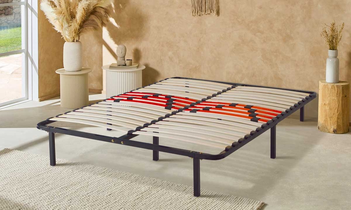 Sommier cadre à lattes morphologiques en métal