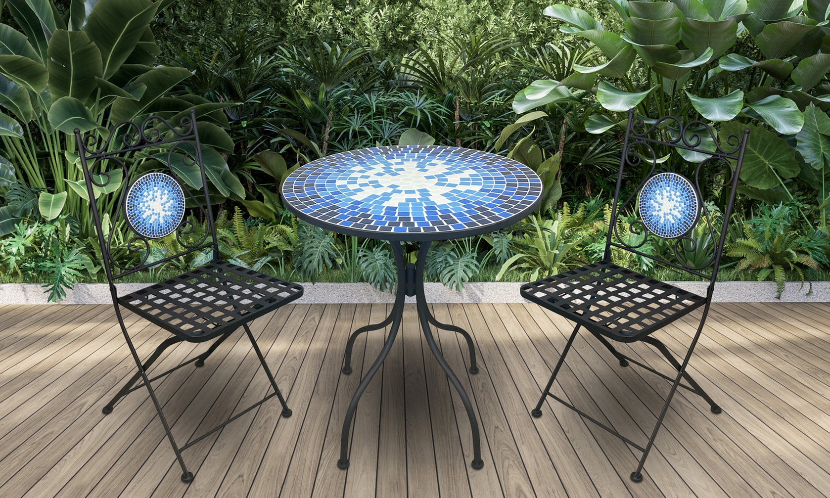 Set Bistrot con 2 Sedie e 1 Tavolino