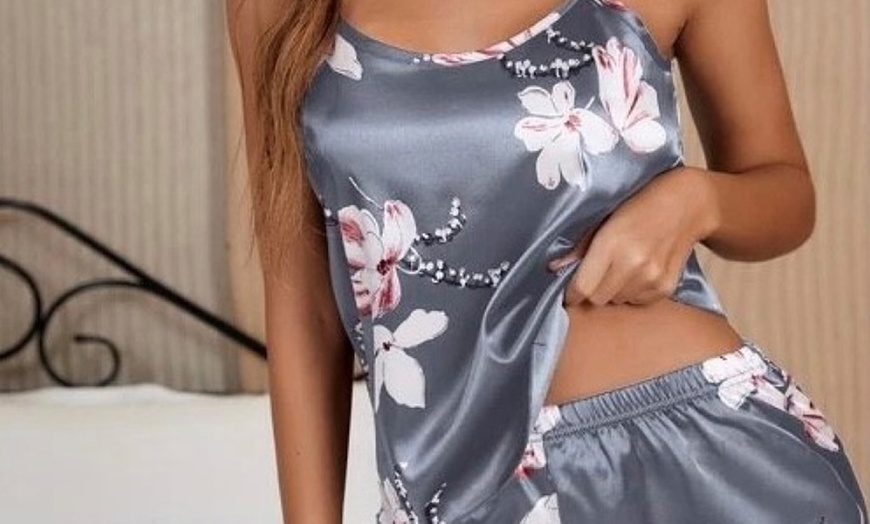 Women S Two Piece Satin Feel Pyjama Groupon Goods