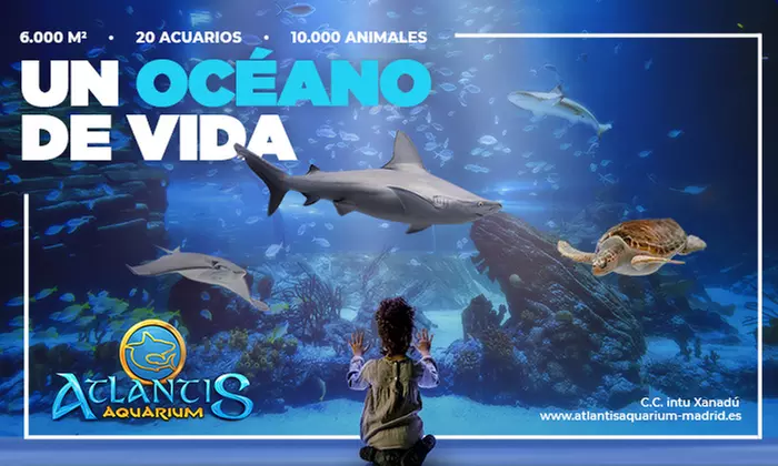 Entrada infantil, general o sénior para Atlantis Aquarium Madrid