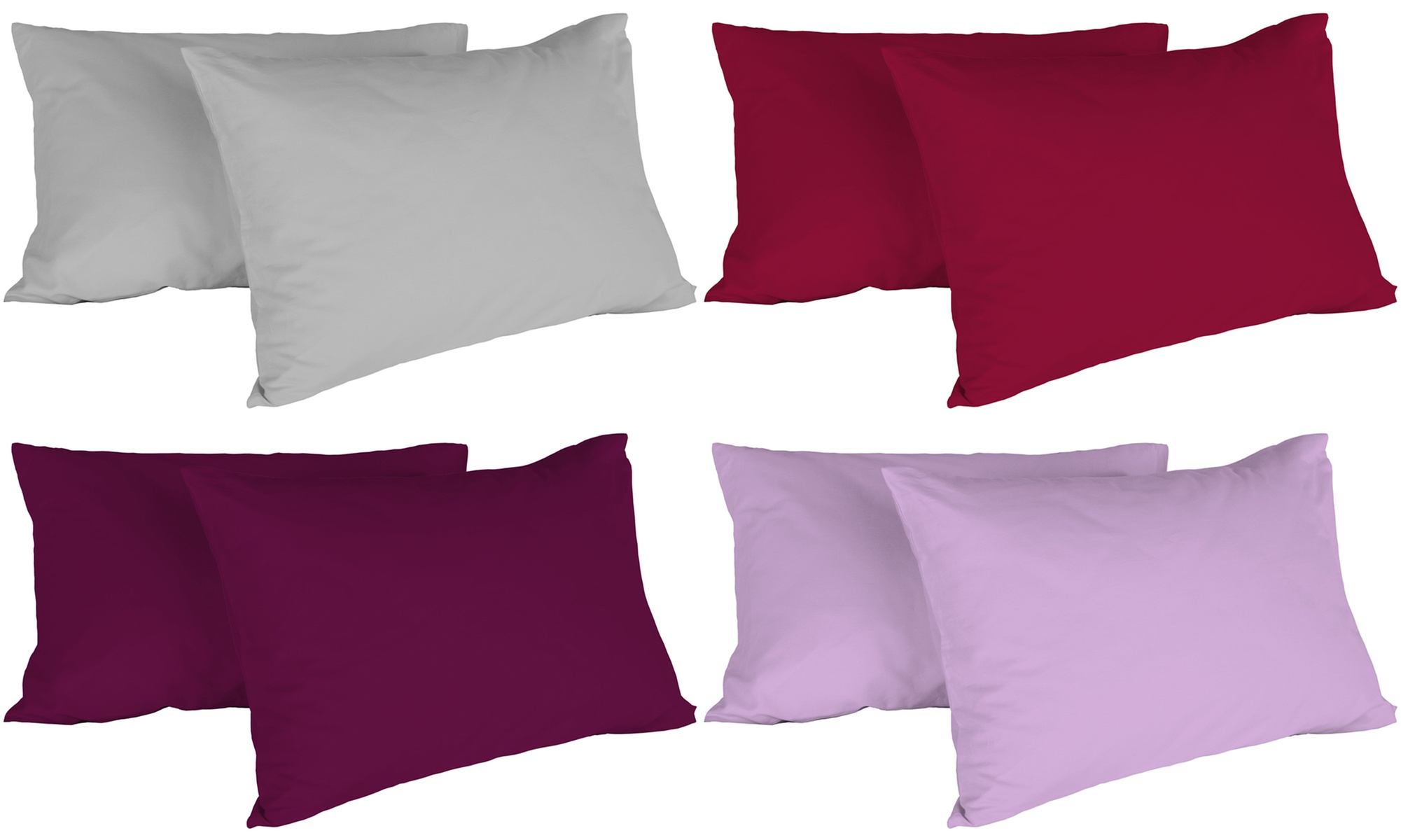 Set di 2 o 4 federe in cotone Made in Italy