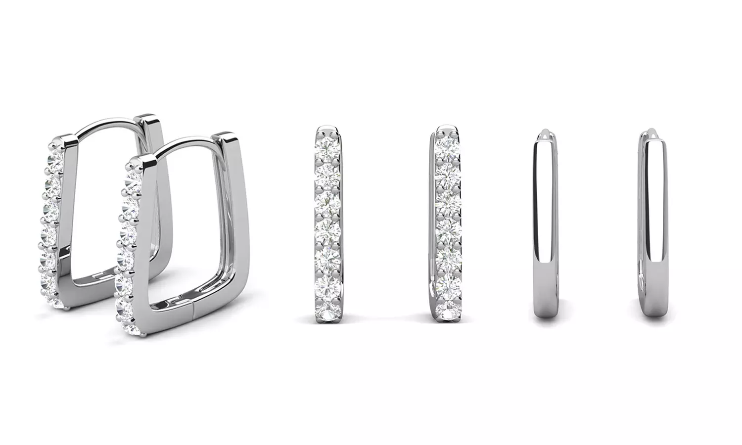 Moissanit-Creolen mit Brillantschliff, opt. mit Geschenkbox