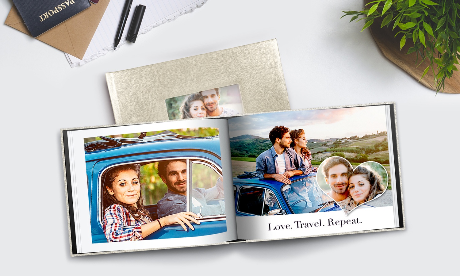 Custom Debossed Leather-Bound 50-Pages Photo Book by Printerpix