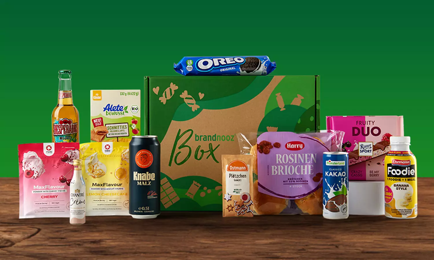 Monatlich brandnooz- "Classic Box" mit zwischen 11-15 Markenprodukten