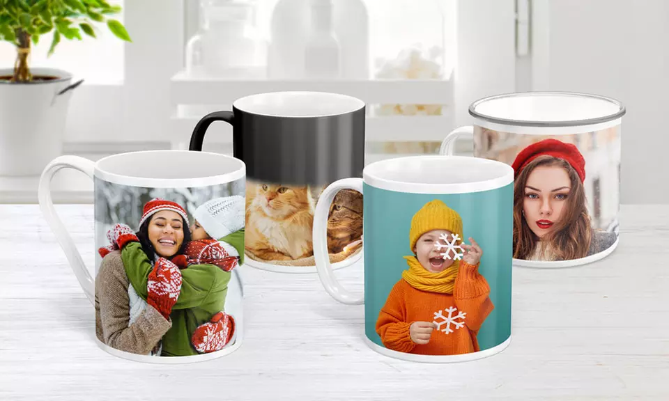 ¡Eleva tus mañanas! Taza personalizable con foto de estilo a elegir