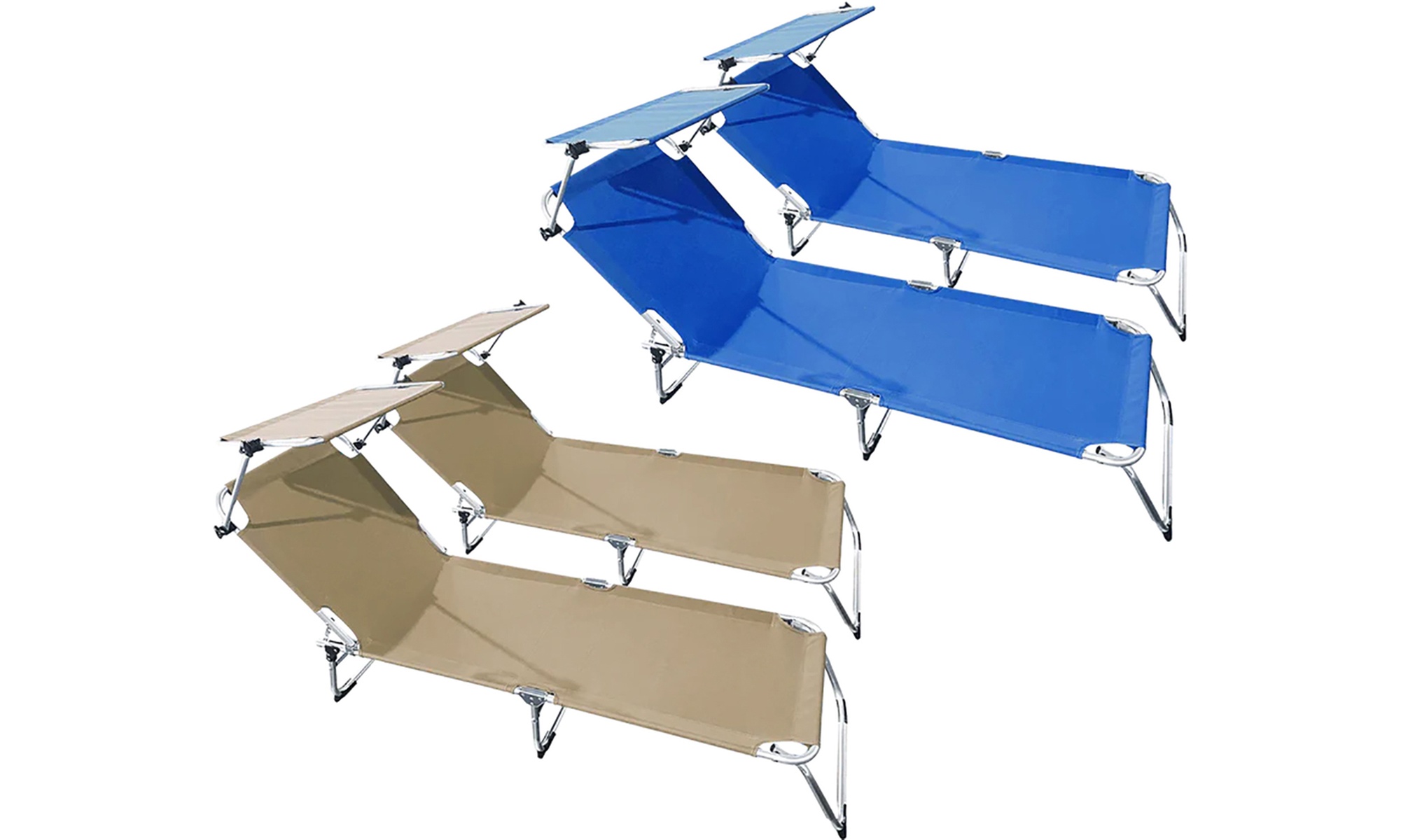 Set 2 lettini da mare pieghevoli Pyramidea