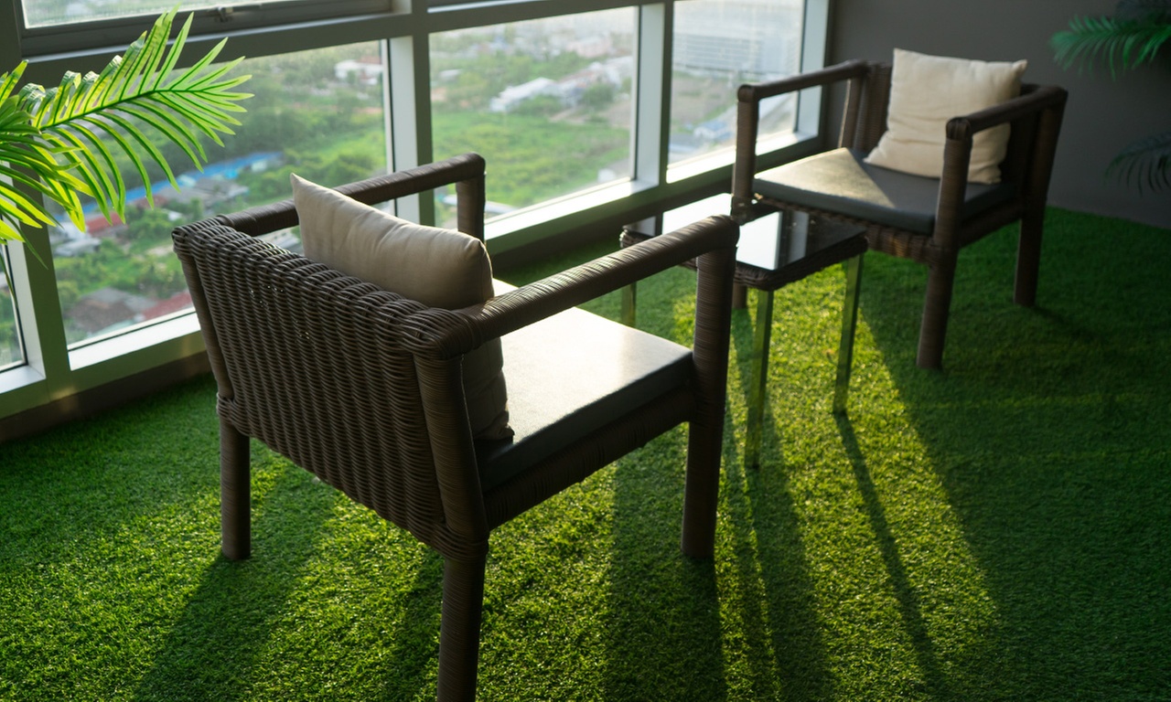 Rotolo prato sintetico dall'aspetto naturale