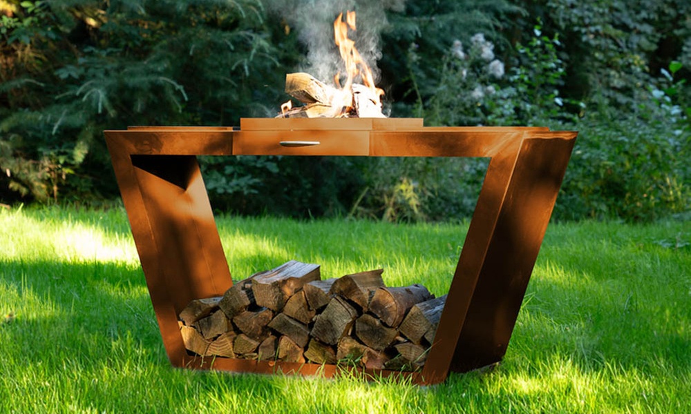 Home Deluxe Holzlege aus Stahl „Paulo“