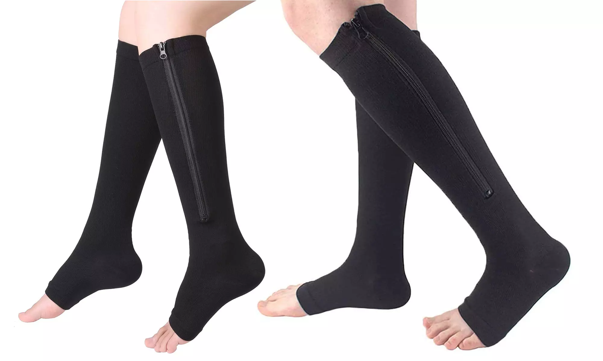 1 oder 2 Paare Kompressionssocken mit offener Zehenpartie