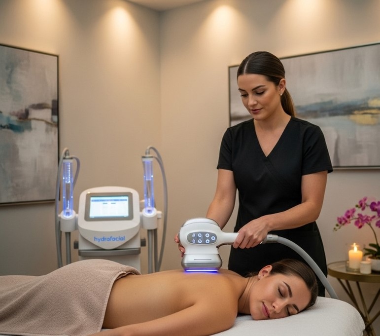 45-Min Deep Tissue or Body Contouring Massage with 45-Min Hydrafacial