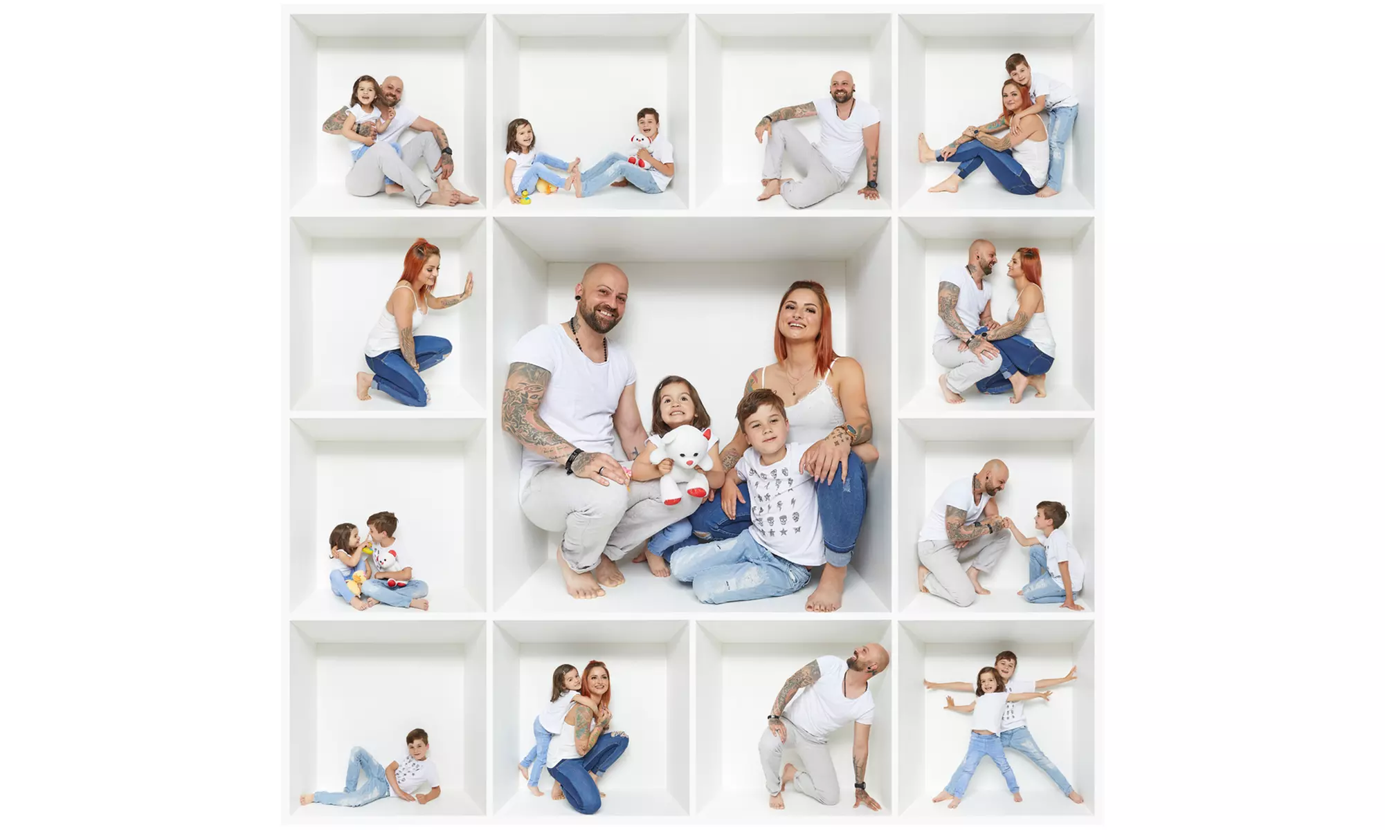 Fotoshooting in Kasten-Collage