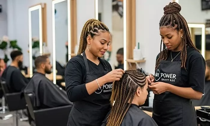 Choice of Jumbo, Large or Medium Knotless Braids – Styled by Experts