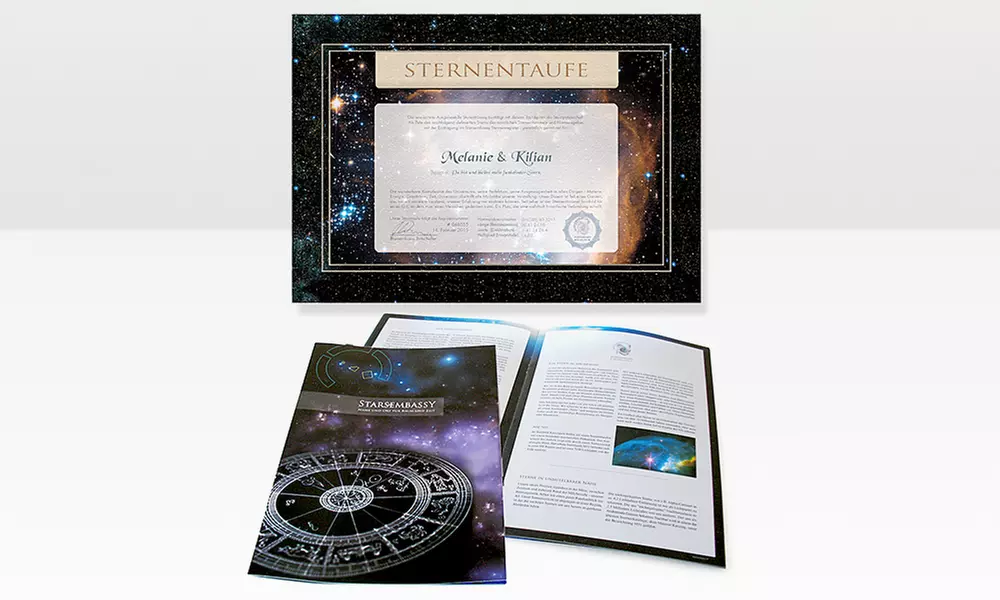 Sternentaufe mit Urkunde