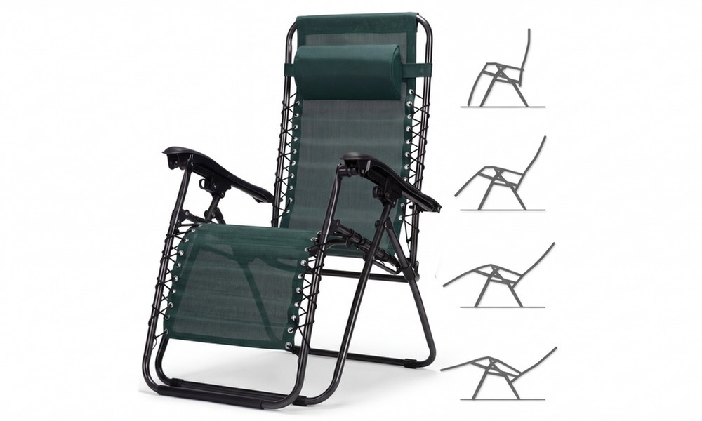 Sedia poltrona da giardino pieghevole gravità zero, disponibile in 4 colori