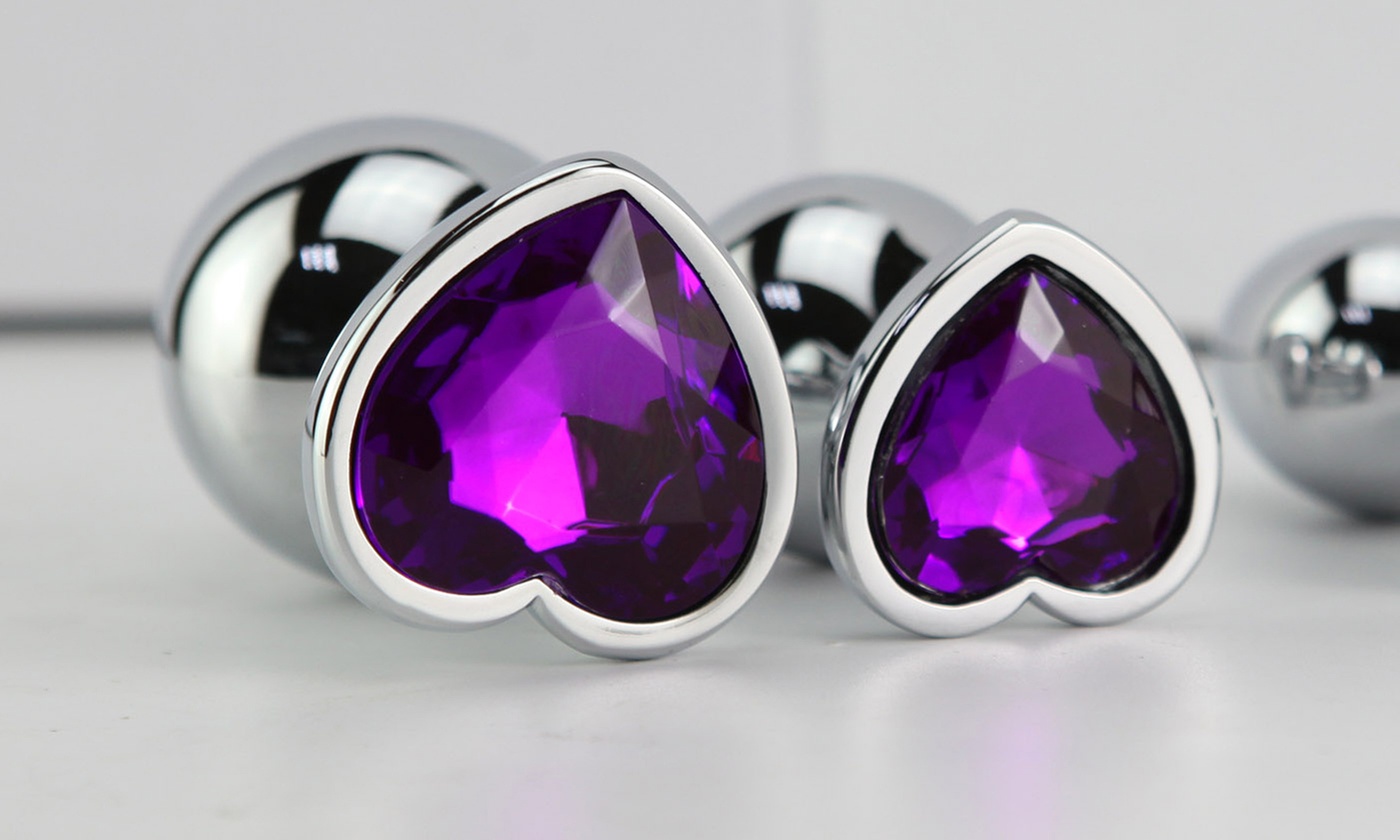 3Pcs ItBelongs2U Metal Jewelry Anal Plugs Trainer Beginners Advanced Users