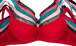 6-Pack Floral Lace Padded Bras