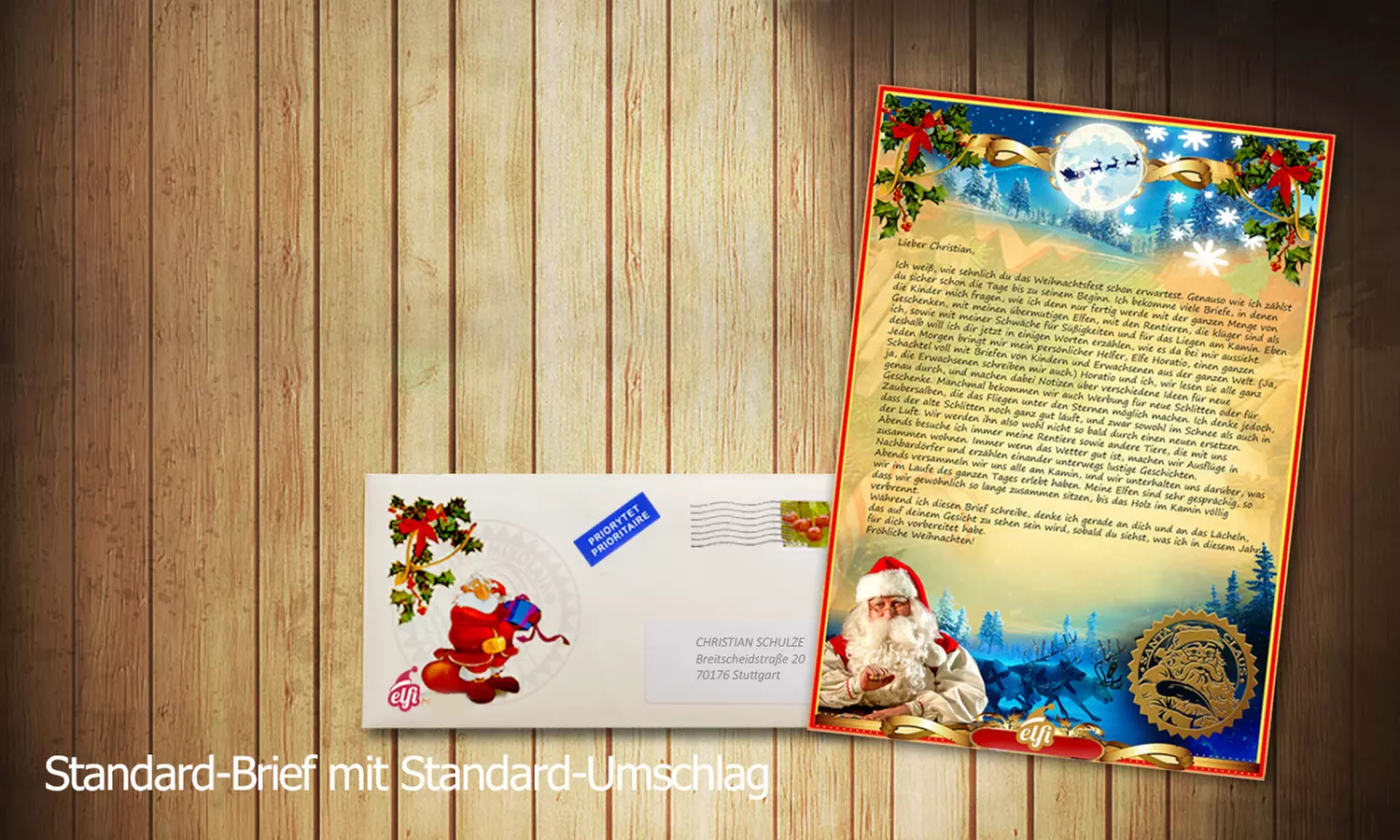 Gutschein für personalisierbare Videos oder Briefe vom Weihnachtsmann