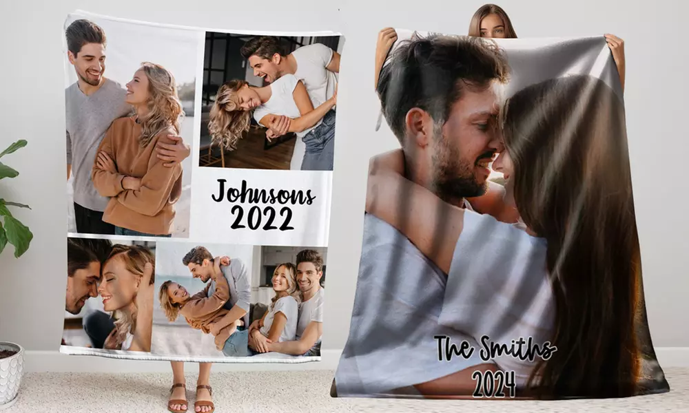 1 ou 2 couvertures avec photo personnalisées sur le site Justyling