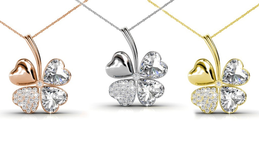 1x, 2x oder 3x Vierblättriges-Kleeblatt Halskette