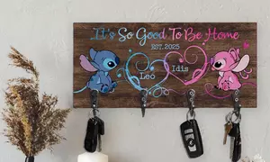 Personalisiertes Schlüsselbrett aus Holz mit Namen in Design nach Wahl von Justyling (85% sparen)