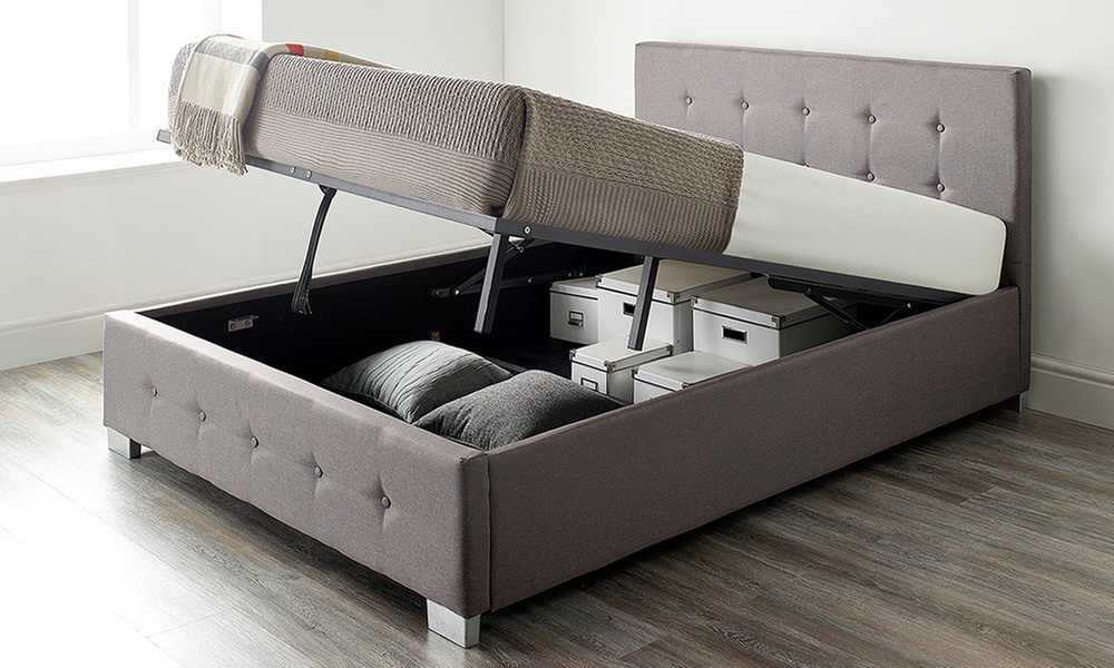Fabric Ottoman Storage Bed with Optional Mattress