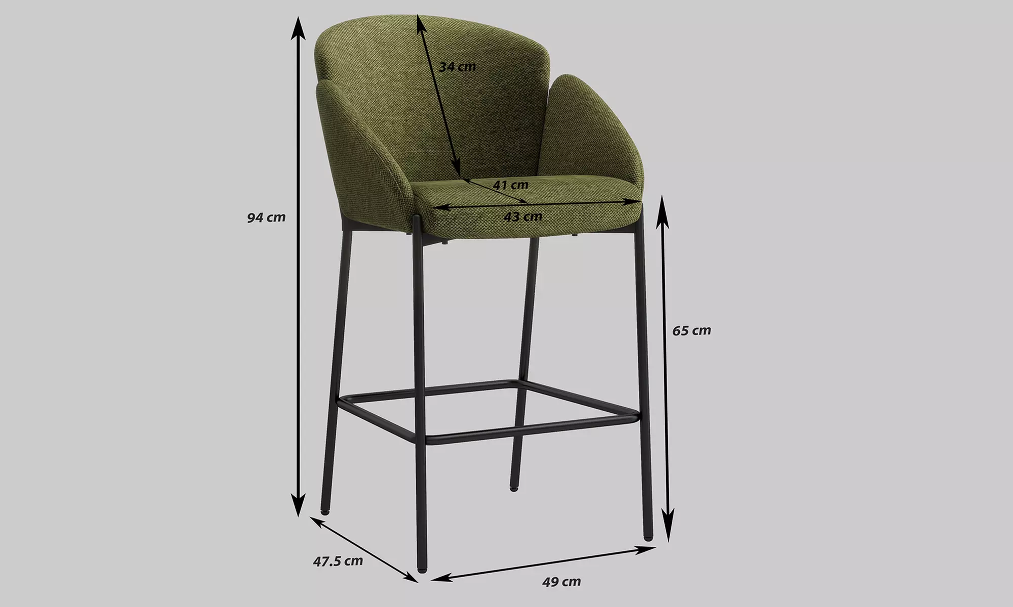 Lot de 2 chaises de bar "Candice" de Doosense